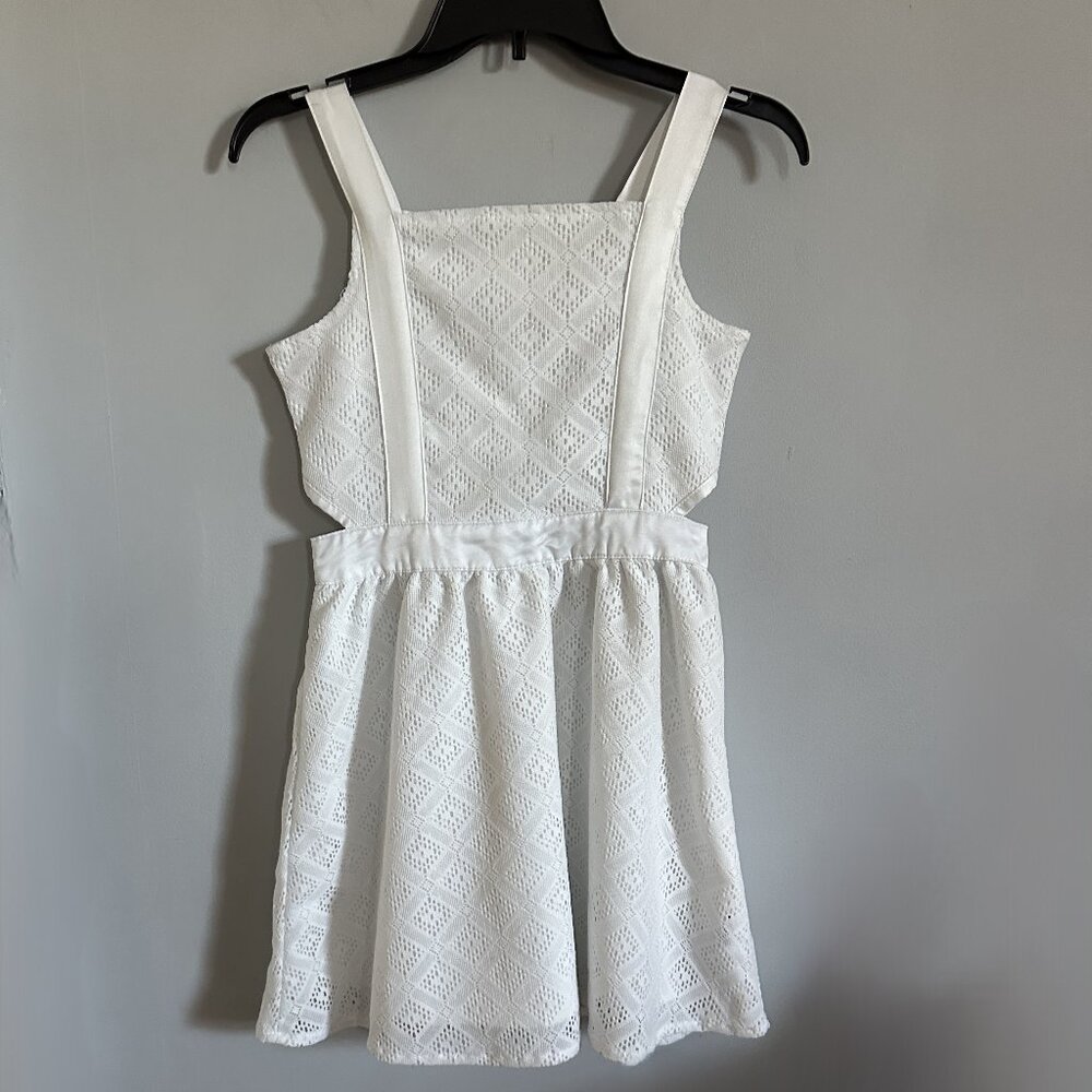BCBG Girls White Dress with side cut-outs Size 12